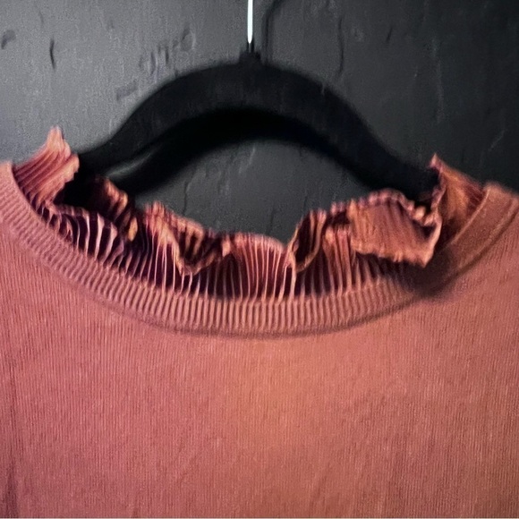 Sioni Milano Brown Sweater with Ruffle Collar Size:L great condition - Picture 3 of 8